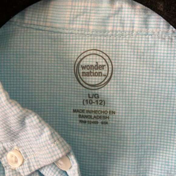 Wonder Nation Blue Button Down Shirt Casual Style Size Large (10-12)‎ like new - Picture 2 of 5